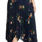 Saia plissada com bainha assimétrica Surreal Garden feminina Vince Camuto - Azul-marinho, tamanho P