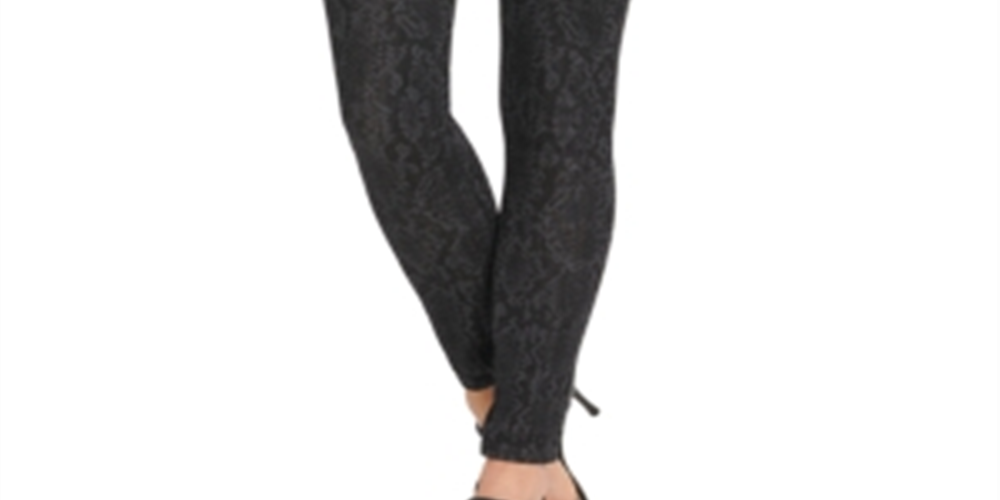 Calça jeans skinny elástica com estampa de pele de cobra feminina DKNY, preta, tamanho 29x26