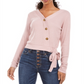 Blusa canelada Hippie Rose Junior Plush Surplice Rosa Tamanho P