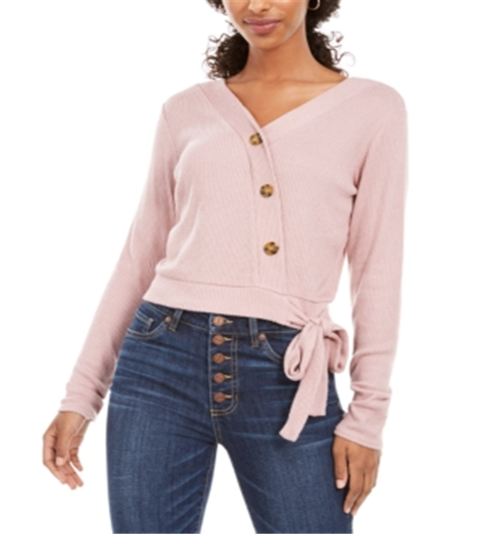 Blusa canelada Hippie Rose Junior Plush Surplice Rosa Tamanho P