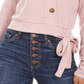 Blusa canelada Hippie Rose Junior Plush Surplice Rosa Tamanho P