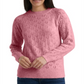Suéter pulôver de malha Emily Pointelle feminino Lucky Brand, rosa, tamanho médio