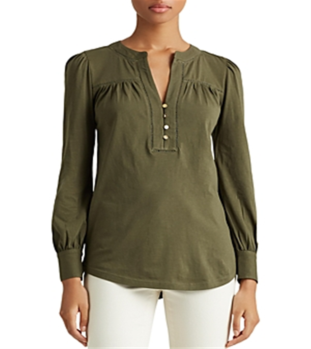 Blusa Ralph Lauren Feminina Manga Longa Gola V Verde Tamanho Médio