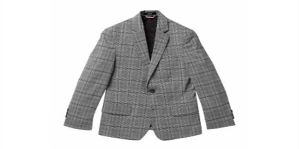 Tommy Hilfiger Big Boy's Stretch Windowpane Plaid Suit Jacket Preto Tamanho 14