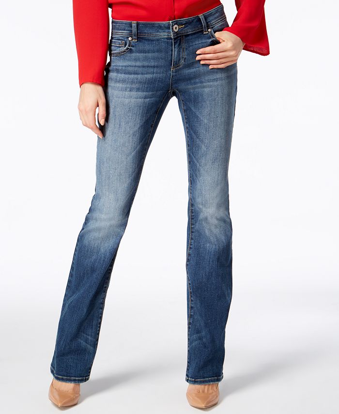 Calça jeans feminina INC International Concepts Essentials Curvy Fit com 5 bolsos e corte bootcut, azul, tamanho 0