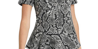 Blusa assimétrica com decote redondo feminina DKNY, cinza, tamanho extragrande