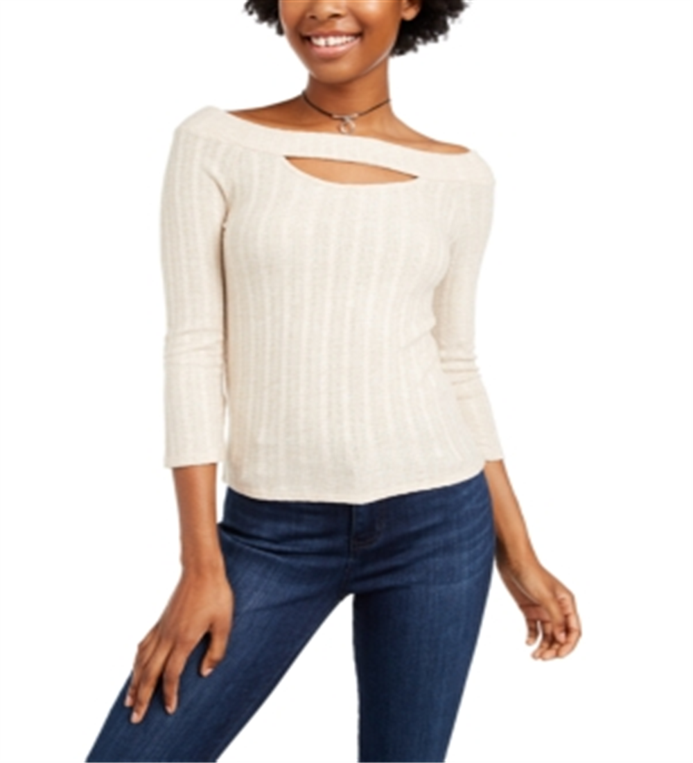 Blusa estilo Keyhole do Quase Famosos Juniores Bege Tamanho Pequeno