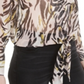 Blusa feminina Bar III com botões frontais e amarração frontal, rosa, tamanho extrapequeno