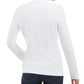 Karen Scott Blusa de gola alta feminina de algodão, branca, tamanho pequeno M