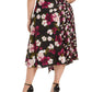 Saia envelope floral midi Calvin Klein feminina, preta, tamanho 14W