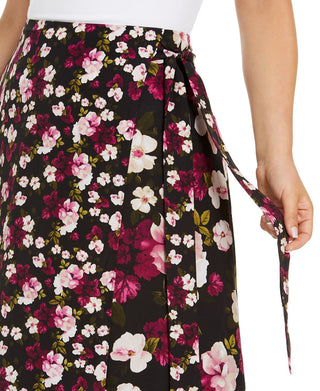 Saia envelope floral midi Calvin Klein feminina, preta, tamanho 14W