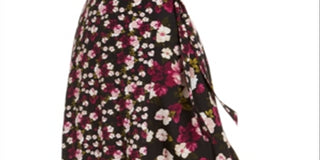 Saia envelope floral midi Calvin Klein feminina, preta, tamanho 14W