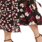 Saia envelope floral midi Calvin Klein feminina, preta, tamanho 14W