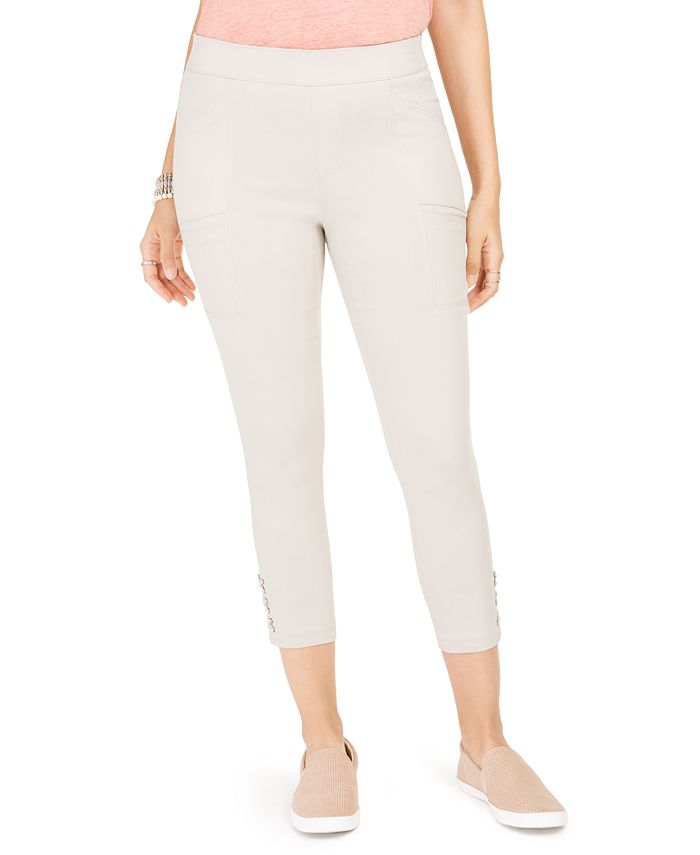 Calça utilitária cropped feminina Style &amp; Co, marrom, tamanho 10