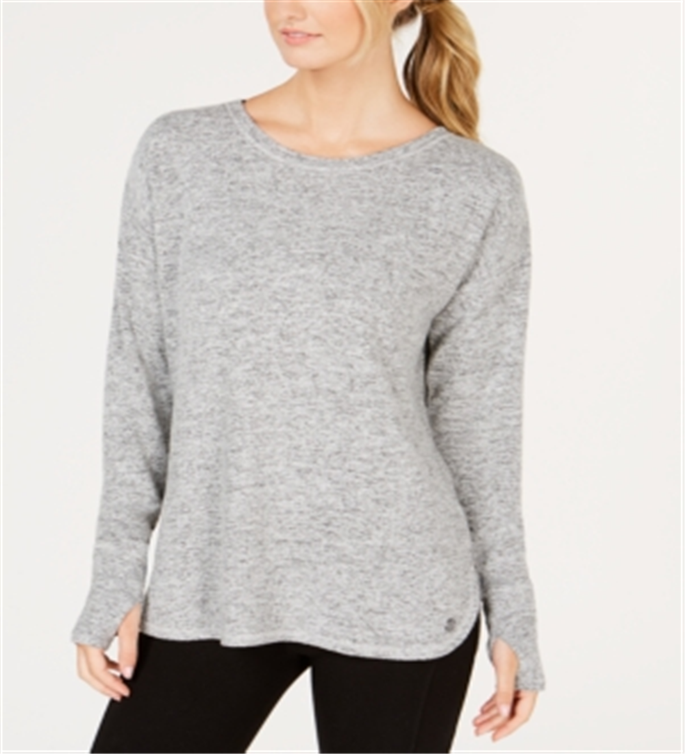 Camiseta esportiva feminina mesclada Ideology, prata, tamanho M