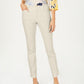 Calça feminina Charter Club Solid Newport Slim Leg Marrom Tamanho 10 Petite