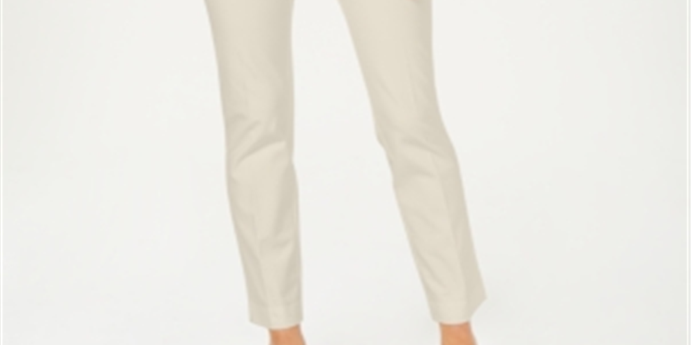 Calça feminina Charter Club Solid Newport Slim Leg Marrom Tamanho 10 Petite