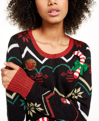 Suéter Túnica de Férias Infantil Hooked Up By IOT Preto Tamanho M