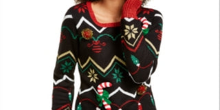 Suéter Túnica de Férias Infantil Hooked Up By IOT Preto Tamanho M