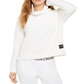 Blusa acolchoada com gola alta Calvin Klein Performance feminina, preta, tamanho XXL