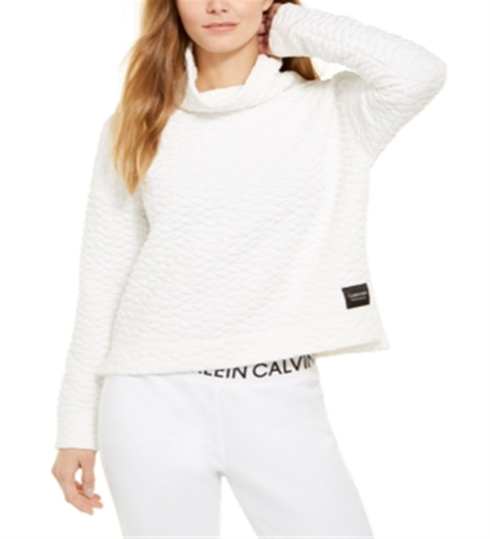 Blusa acolchoada com gola alta Calvin Klein Performance feminina, preta, tamanho XXL