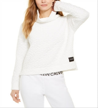 Blusa acolchoada com gola alta Calvin Klein Performance feminina, preta, tamanho XXL