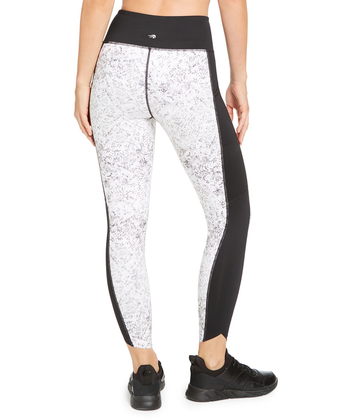 Leggings femininas Ideology com estampa de cobra e blocos de cores, brancas, tamanho XX-G