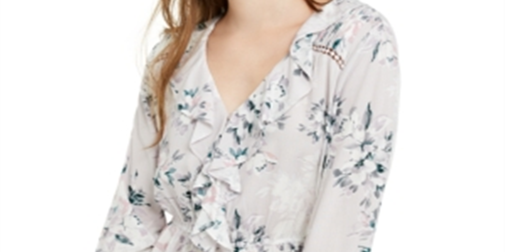 Top American Rag Junior com babados e mangas amarradas, preto, tamanho 2XL