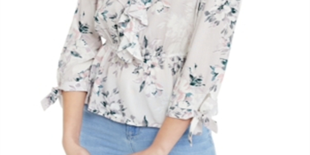 Top American Rag Junior com babados e mangas amarradas, preto, tamanho 2XL