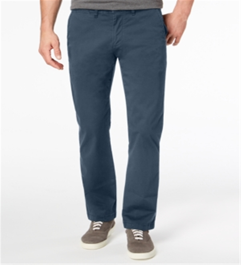 Calça Chino Tommy Hilfiger Masculina de Perna Reta e Ajuste Personalizado Azul Tamanho 36/32