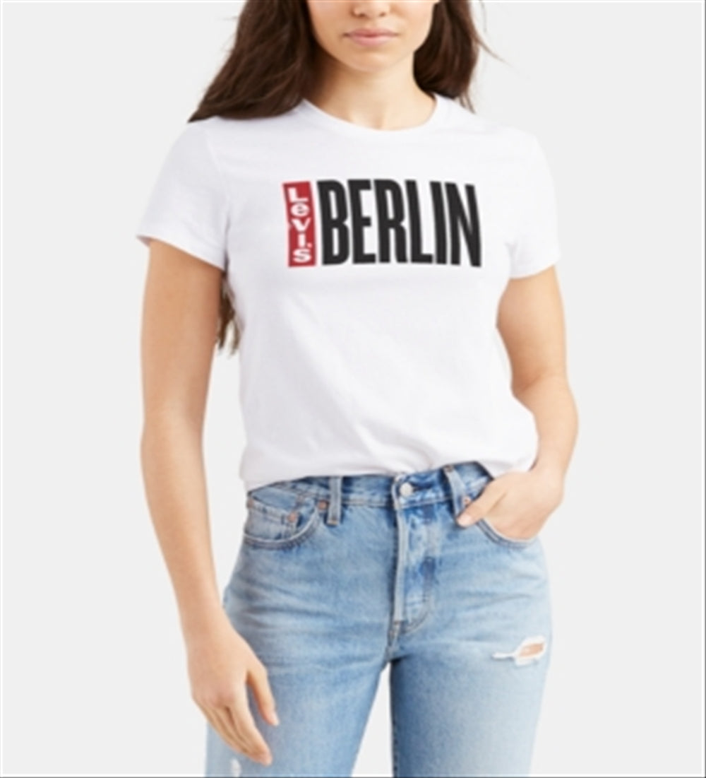 Camiseta Levi's Batwing Logo Cotton Cities Berlin Branca Tamanho G