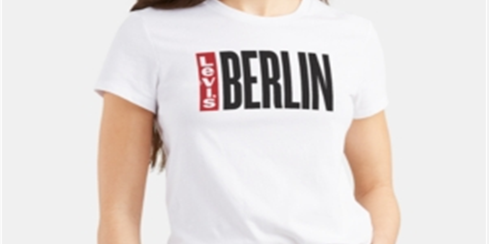 Camiseta Levi's Batwing Logo Cotton Cities Berlin Branca Tamanho G