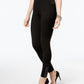 Leggings femininas com detalhes em cadarço da INC International Concepts, pretas, tamanho 2P
