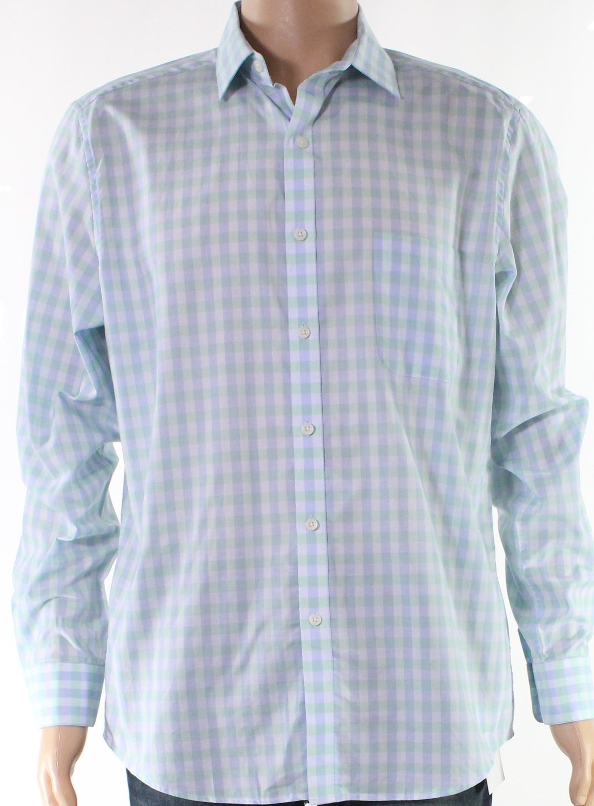 Camisa social masculina Bar III elástica e fácil de cuidar, verde, tamanho 15x34-35