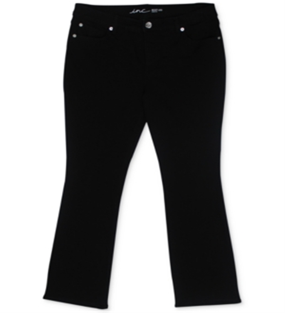 Calça jeans feminina Bootcut Elizabeth da INC International Concepts, preta, tamanho 12