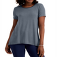 JM Collection Feminino Cano Alto e Baixo Azul Tamanho P