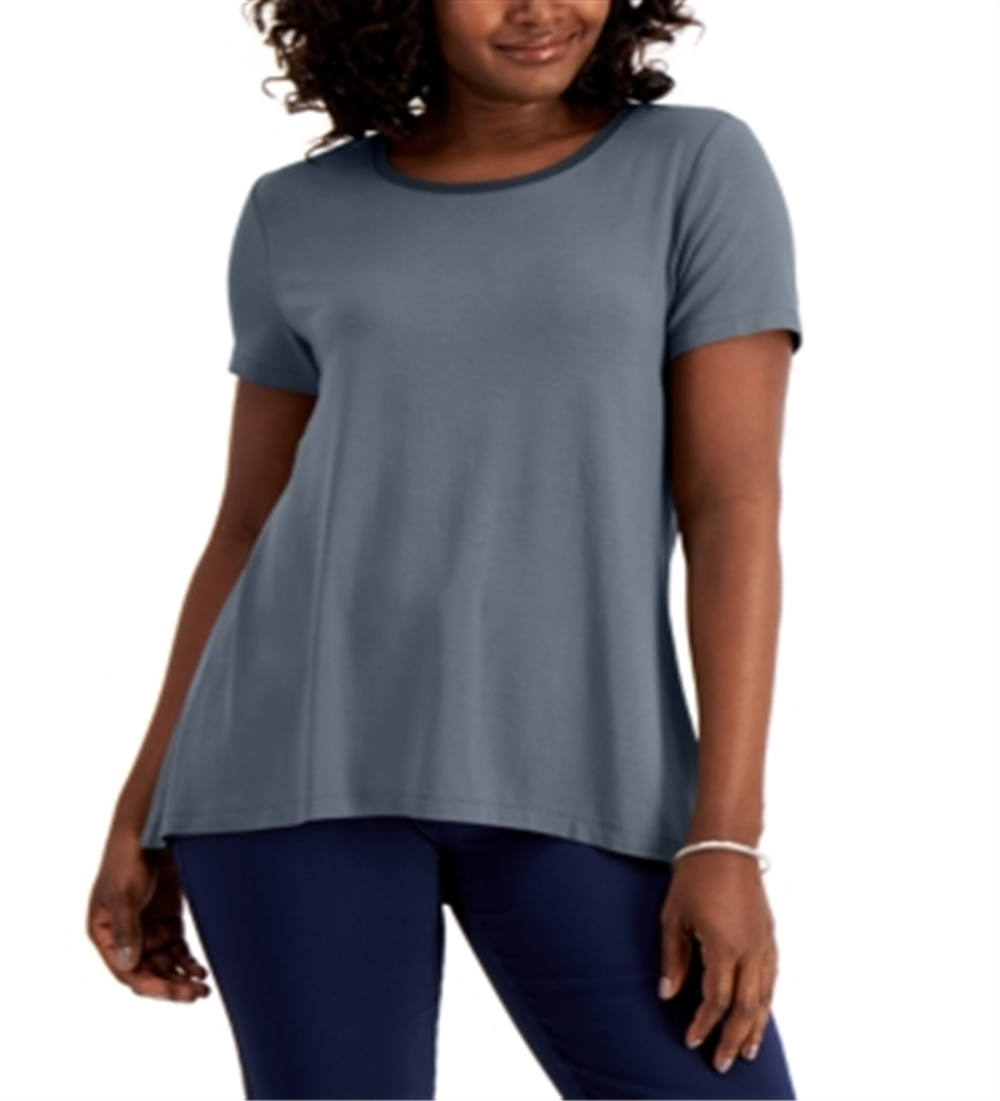 JM Collection Feminino Cano Alto e Baixo Azul Tamanho P