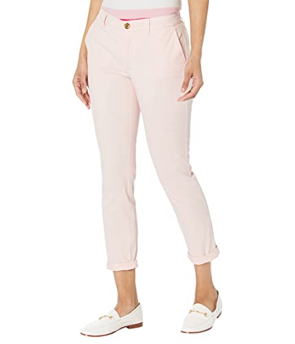 Calça Tommy Hilfiger Feminina 8P6 Ballerina Hampton Chino Calça Reta Rosa Tamanho 4