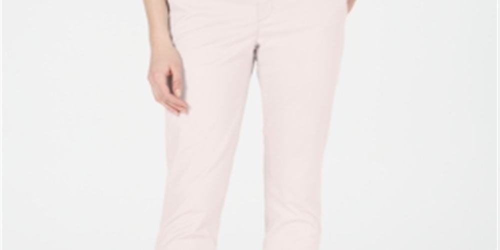 Calça Tommy Hilfiger Feminina 8P6 Ballerina Hampton Chino Calça Reta Rosa Tamanho 4