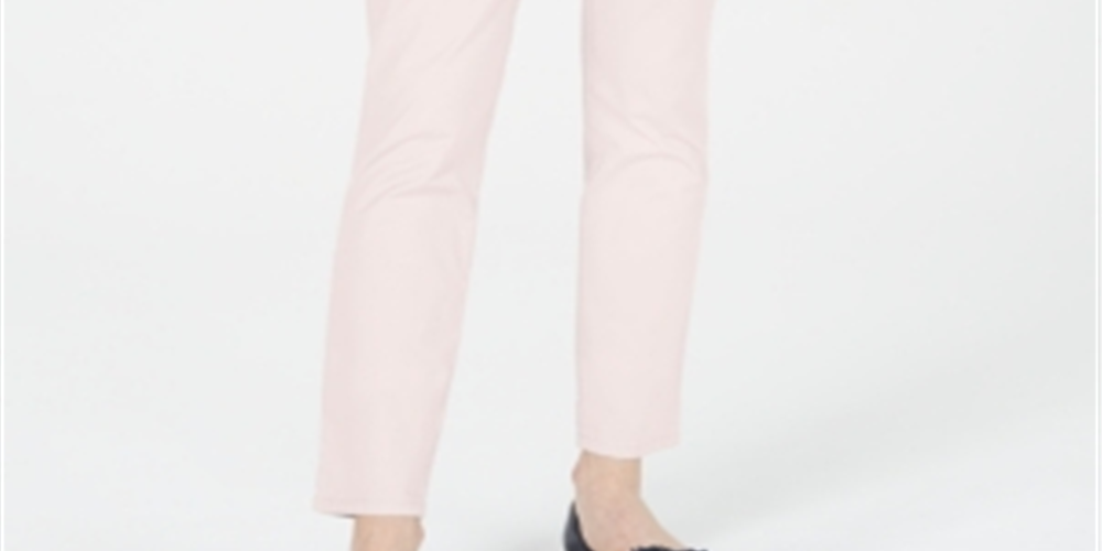 Calça Tommy Hilfiger Feminina 8P6 Ballerina Hampton Chino Calça Reta Rosa Tamanho 4