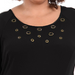 Vestido longo feminino plus size com mangas esvoaçantes e acabamento em ferragens, preto, tamanho 1X, da NY Collection