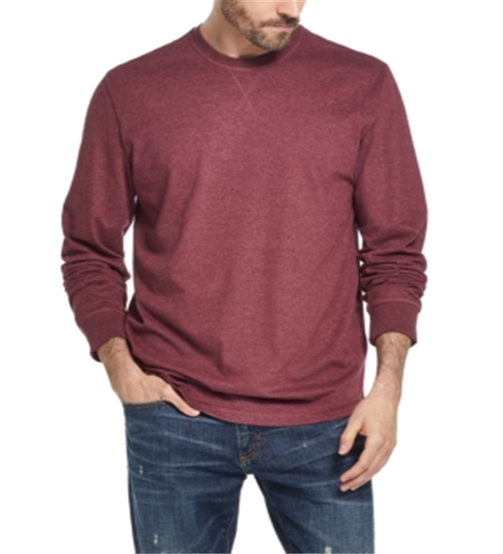 Camiseta masculina vintage de manga comprida escovada, à prova de intempéries, roxa, tamanho pequeno