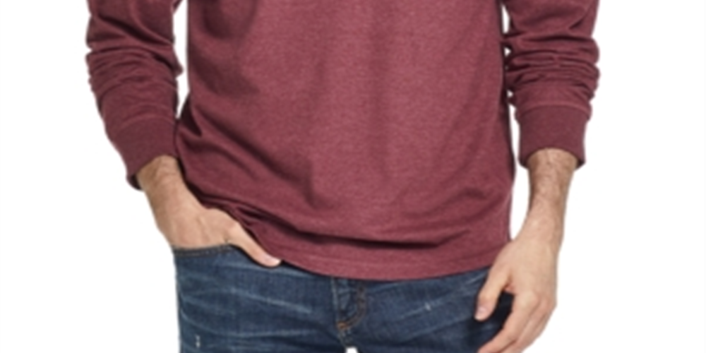 Camiseta masculina vintage de manga comprida escovada, à prova de intempéries, roxa, tamanho pequeno