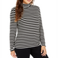 Blusa listrada feminina Style &amp; Co, preta, tamanho PP