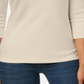 Karen Scott Top Henley de Algodão Feminino Marrom Tamanho Grande
