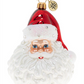 Enfeite de Natal europeu de vidro feito à mão por Christopher Radko, clássico, Papai Noel, azul, tamanho G
