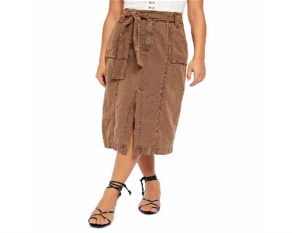 Saia MIDI Catching Feelings Feminina Free People Marrom Tamanho 10