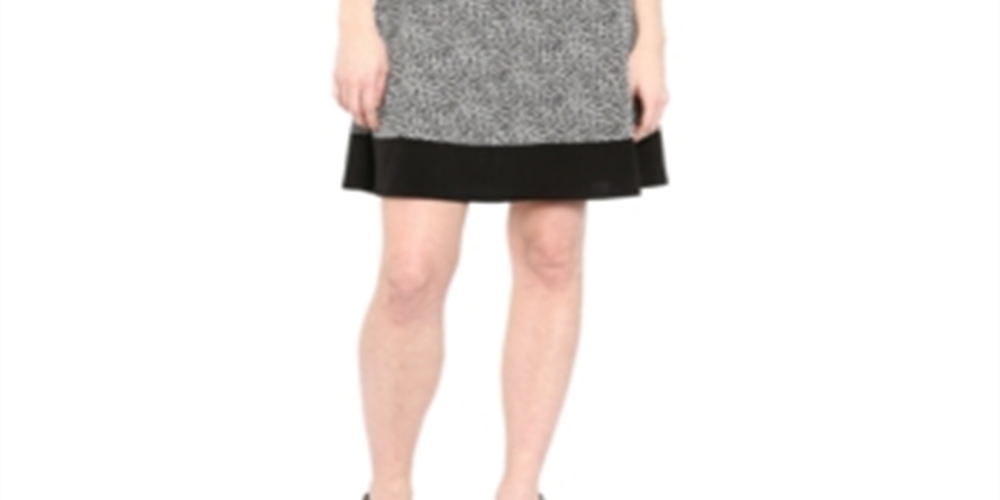 Vestido evasê com estampa de chita Michael Kors feminino, cinza, tamanho grande