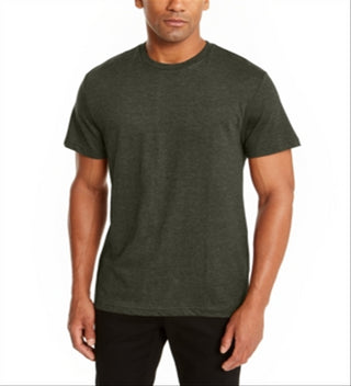 Camiseta masculina Alfani com gola redonda, verde, tamanho G
