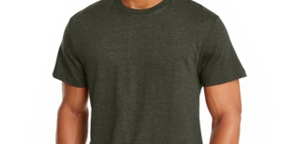 Camiseta masculina Alfani com gola redonda, verde, tamanho G